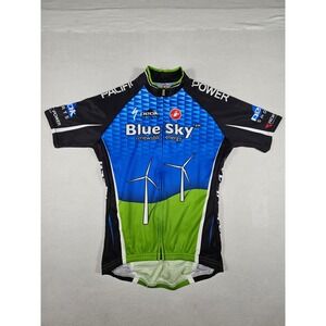 Castelli Blue Sky Renewable Energy Cycling Jersey Men Large Full Zip Specialized